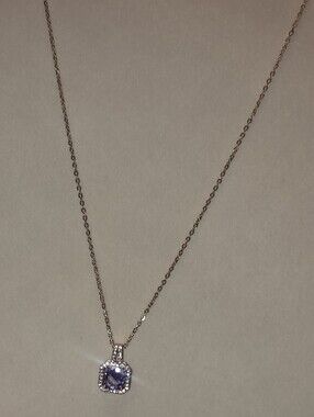 Genuine Swarovski Crystal on 18" Stainless Steel Gold tone Necklace